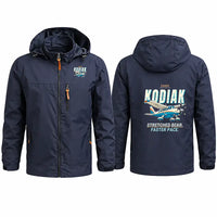 Thumbnail for Daher Kodiak 900 Stylish Jackets - Hooded Windbreaker - Cartoon - Navy Blue