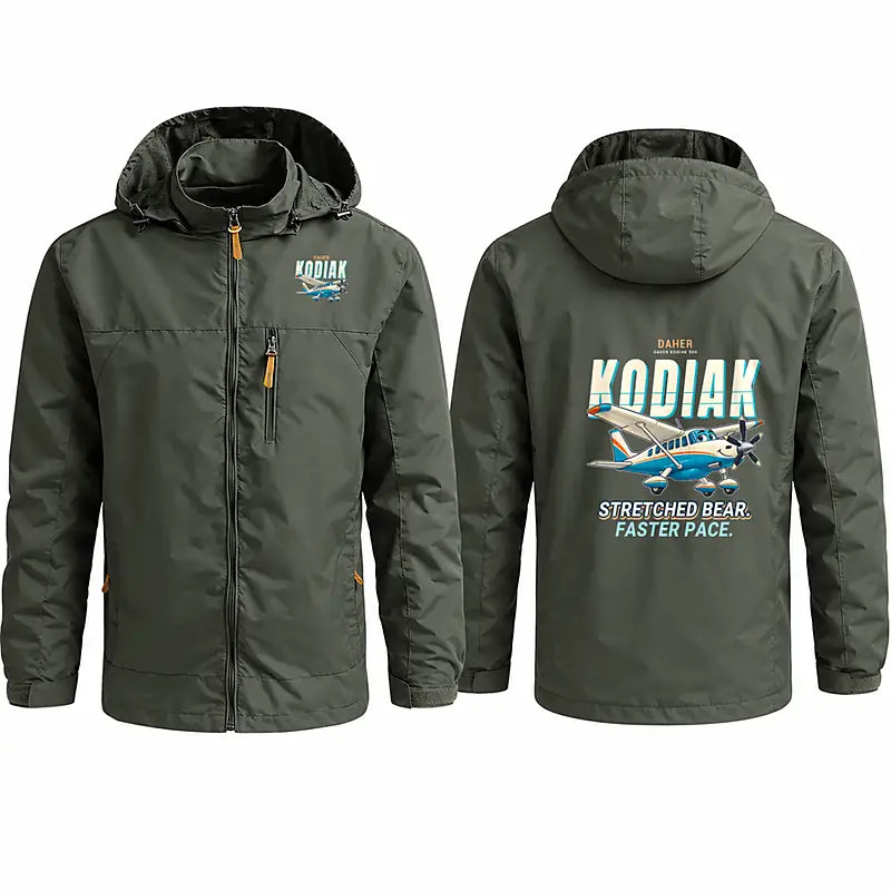 Daher Kodiak 900 Stylish Jackets - Hooded Windbreaker - Cartoon - Olive Green