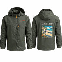 Thumbnail for Daher Kodiak 900 Stylish Jackets - Hooded Windbreaker - Poster - Olive Green