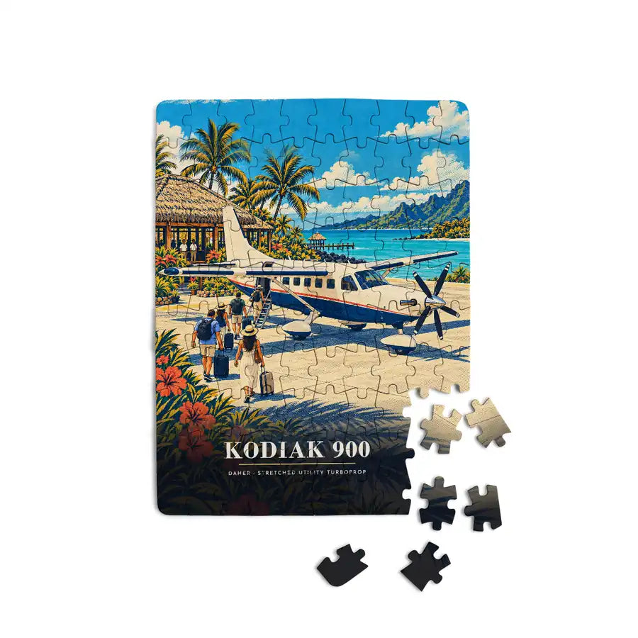 Daher Kodiak 900 - Vertical + Text - Canvas Puzzle