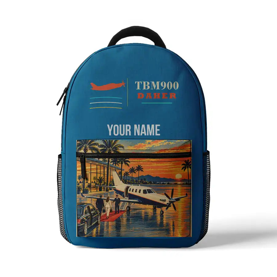 Daher TBM 900 - 3D Backpack - Light Blue + Name