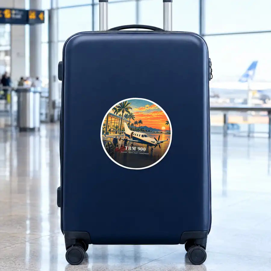 Daher TBM 900 - 3D - Circle Sticker - Suitcase