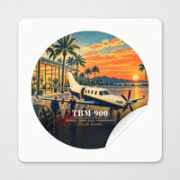 Thumbnail for Daher TBM 900 - 3D + Name - Circle Sticker - Peel
