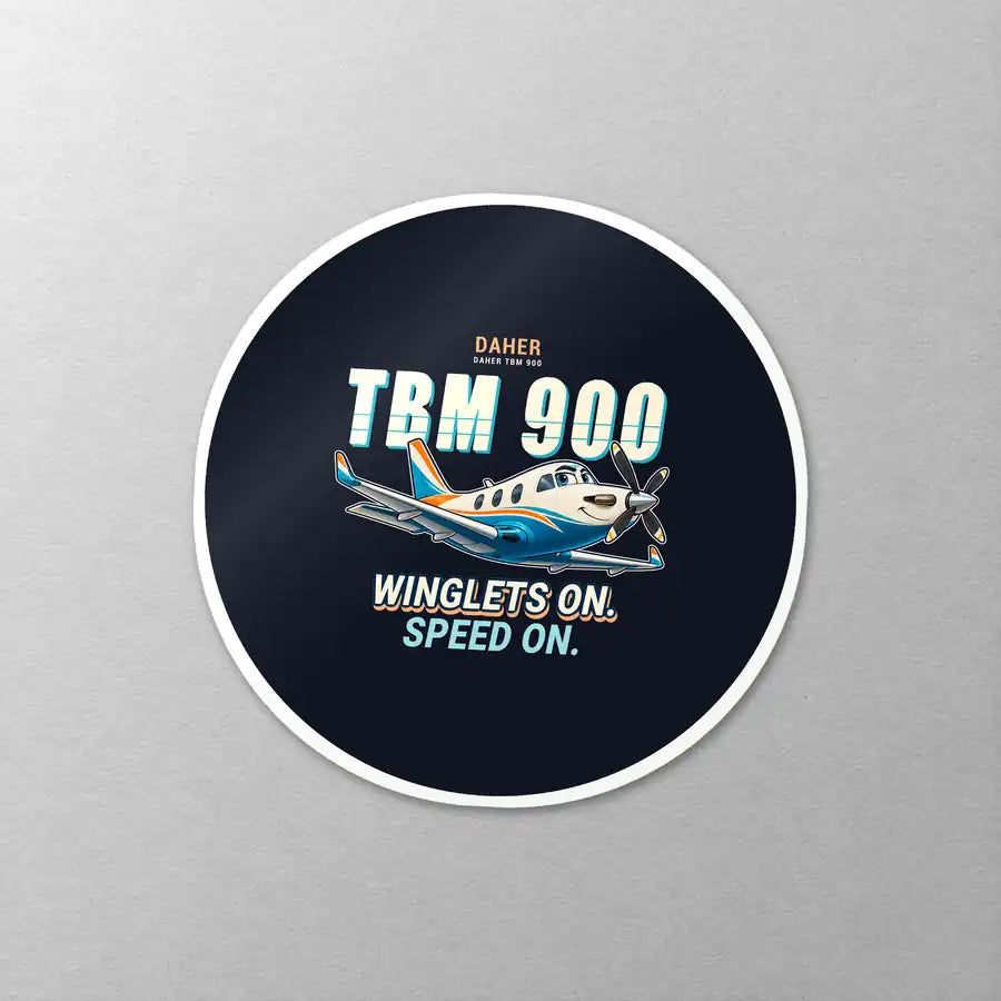Daher TBM 900 - Cartoon - Circle Sticker - Close-up
