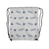 Thumbnail for Daher TBM 900 - Drawstring Bag - 3D Pattern - Light Gray