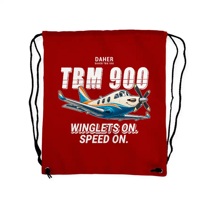 Daher TBM 900 - Drawstring Bag - Cartoon - Red