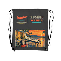 Thumbnail for Daher TBM 900 - Drawstring Bag - Classic - Gray
