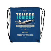 Thumbnail for Daher TBM 900 - Drawstring Bag - Original - Blue
