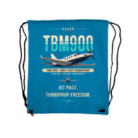 Thumbnail for Daher TBM 900 - Drawstring Bag - Original - Light Blue