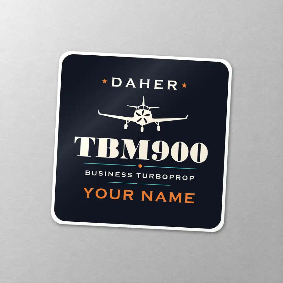 Daher TBM 900 - Heritage + Name - Square Sticker - Close-up