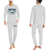 Thumbnail for Daher TBM 900 - Men Pajamas - Cartoon Chest + Name - Light Gray