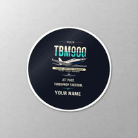 Thumbnail for Daher TBM 900 - Original + Name - Circle Sticker - Close-up