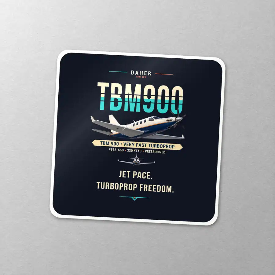 Daher TBM 900 - Original - Square Sticker - Close-up