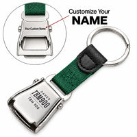 Thumbnail for Daher TBM 900 - Seat Belt Key Chain - Tag + Name - Green