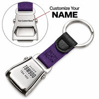 Thumbnail for Daher TBM 900 - Seat Belt Key Chain - Tag + Name - Purple