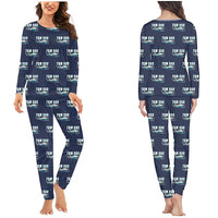 Thumbnail for Daher TBM 900 - Women Pajamas - Cartoon Pattern - Navy Blue