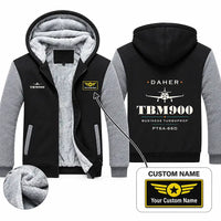 Thumbnail for Daher TBM 900 Zipped Sweatshirts - Heritage + Name - Black & Gray