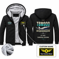 Thumbnail for Daher TBM 900 Zipped Sweatshirts - Original + Name - Black