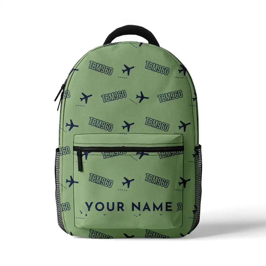 Daher TBM 960 - 3D Backpack - 3D Pattern + Name - Light Green