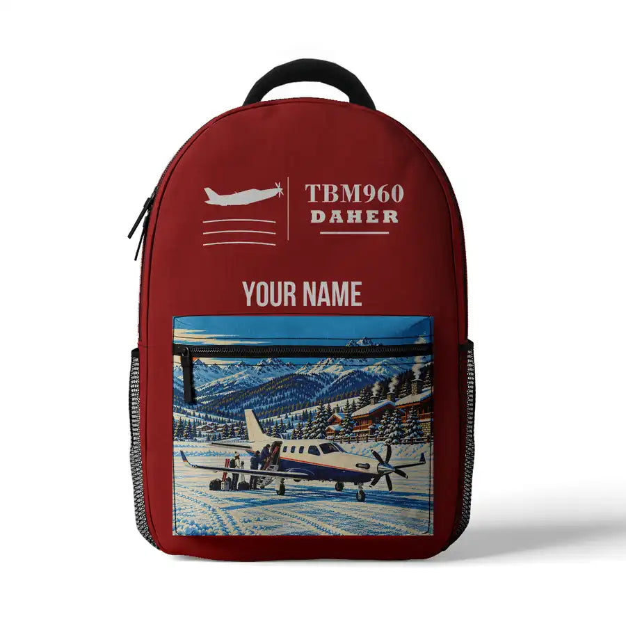 Daher TBM 960 - 3D Backpack - Red + Name