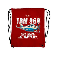 Thumbnail for Daher TBM 960 - Drawstring Bag - Cartoon - Red