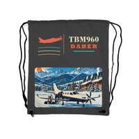 Thumbnail for Daher TBM 960 - Drawstring Bag - Classic - Gray