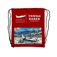 Thumbnail for Daher TBM 960 - Drawstring Bag - Classic - Red