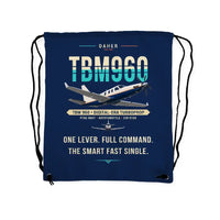Thumbnail for Daher TBM 960 - Drawstring Bag - Original - Dark Blue