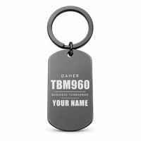 Thumbnail for Daher TBM 960 - Key Chain - Tag + Name - Black