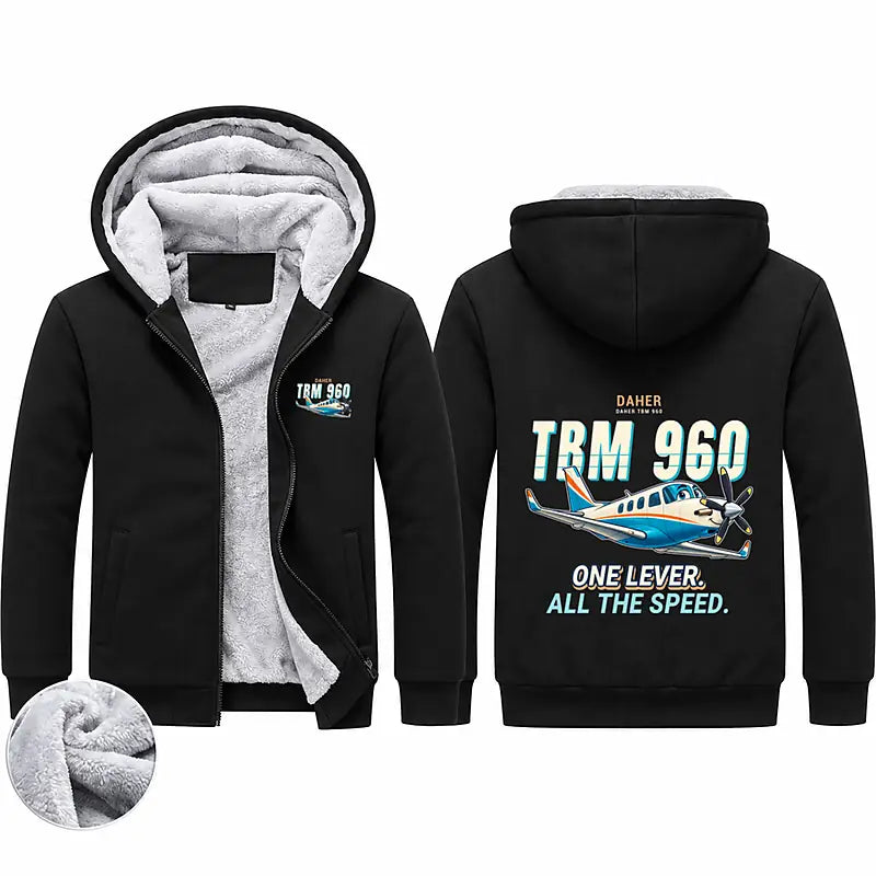 Daher TBM 960 Zipped Sweatshirts - Cartoon - Black