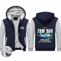 Thumbnail for Daher TBM 960 Zipped Sweatshirts - Cartoon - Navy & Gray