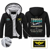 Thumbnail for Daher TBM 960 Zipped Sweatshirts - Original + Name - Black