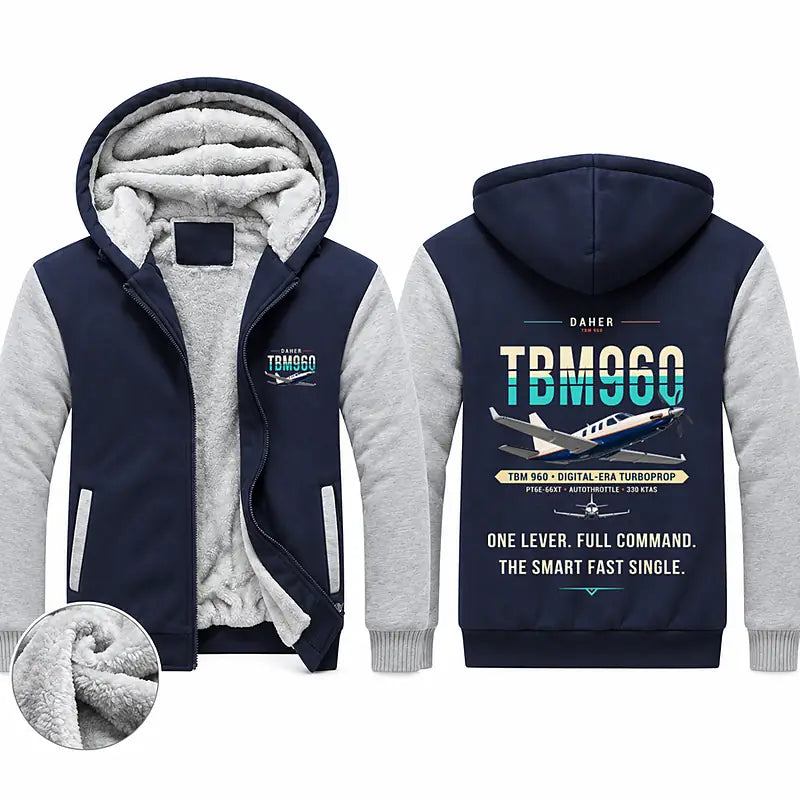 Daher TBM 960 Zipped Sweatshirts - Original - Navy & Gray