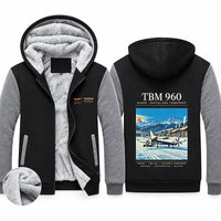Thumbnail for Daher TBM 960 Zipped Sweatshirts - Poster - Black & Gray