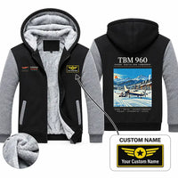 Thumbnail for Daher TBM 960 Zipped Sweatshirts - Poster + Name - Black & Gray