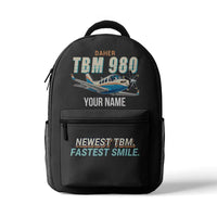 Thumbnail for Daher TBM 980 - 3D Backpack - Cartoon + Name - Gray