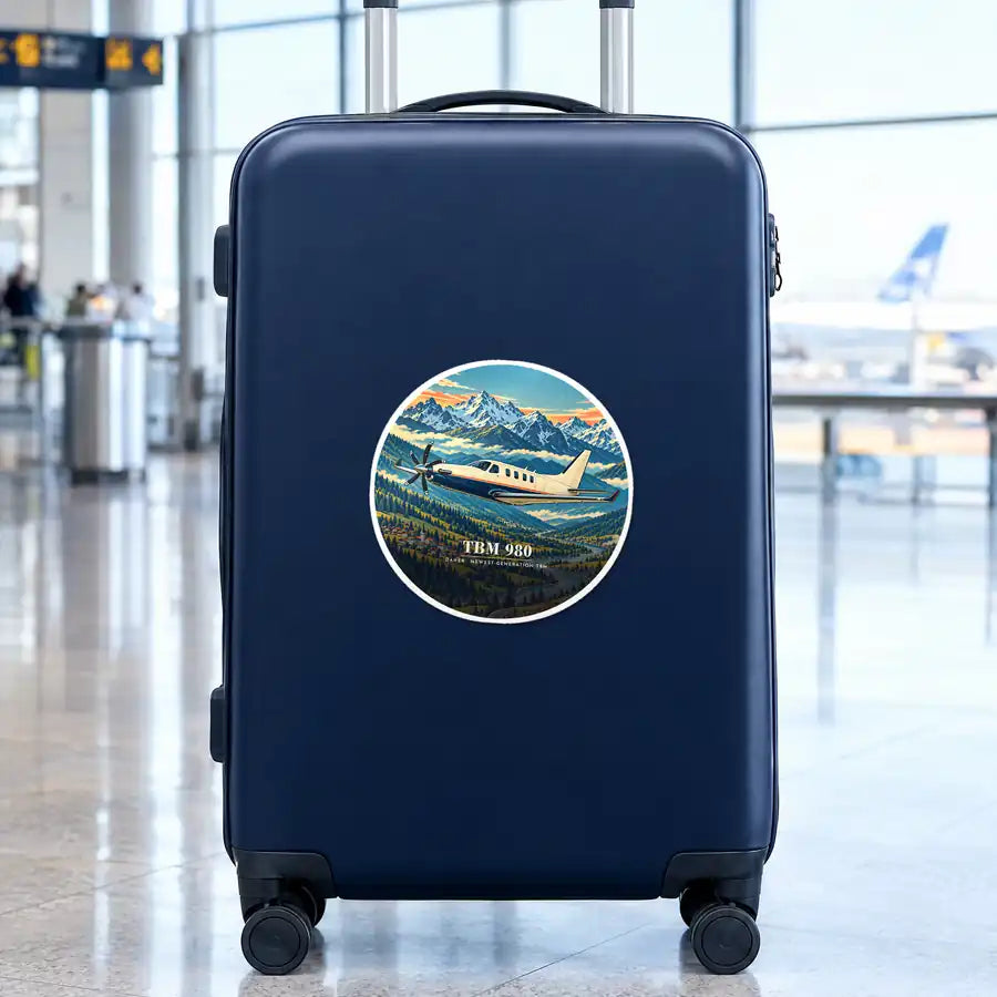Daher TBM 980 - 3D - Circle Sticker - Suitcase