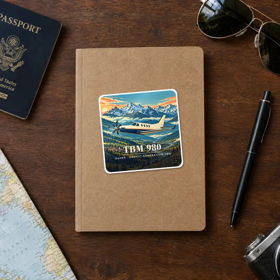 Daher TBM 980 - 3D - Square Sticker - Notebook