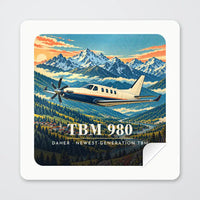 Thumbnail for Daher TBM 980 - 3D - Square Sticker - Peel