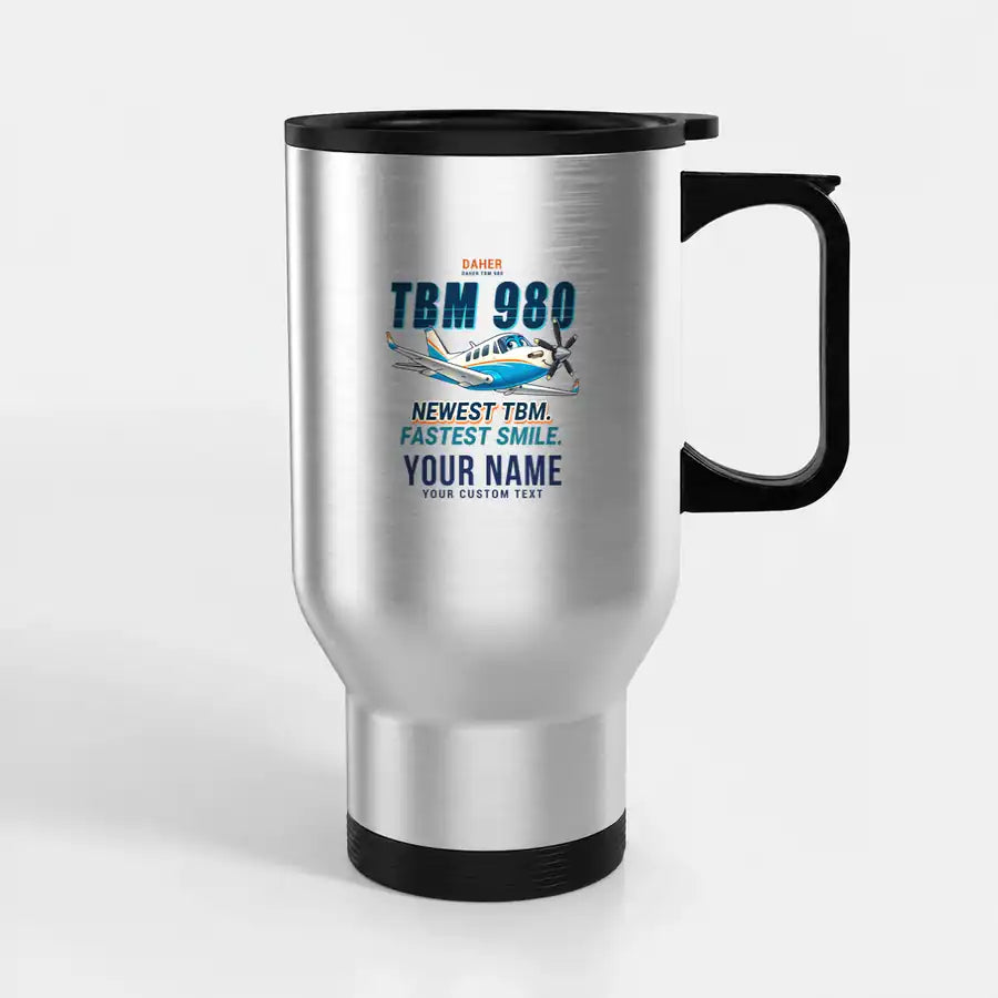 Daher TBM 980 - Cartoon + Name - Stainless Steel with Holder - Silver