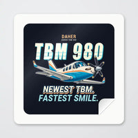 Thumbnail for Daher TBM 980 - Cartoon - Square Sticker - Peel