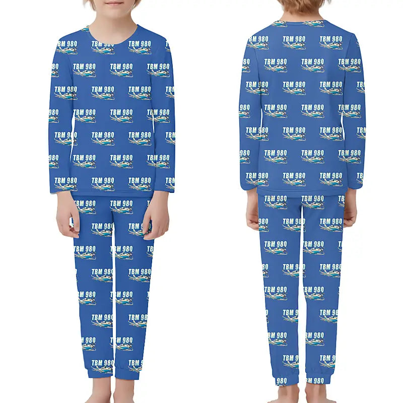 Daher TBM 980 - Children Pajamas - Cartoon Pattern - Blue