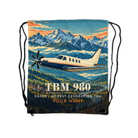 Thumbnail for Daher TBM 980 - Drawstring Bag - 3D Scene + Name