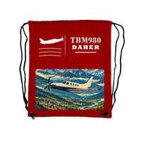 Thumbnail for Daher TBM 980 - Drawstring Bag - Classic - Red