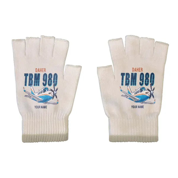 Daher TBM 980 - Gloves - Cut - Cartoon + Name - Beige