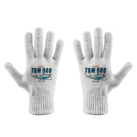 Thumbnail for Daher TBM 980 - Gloves - Full - Cartoon + Name - White