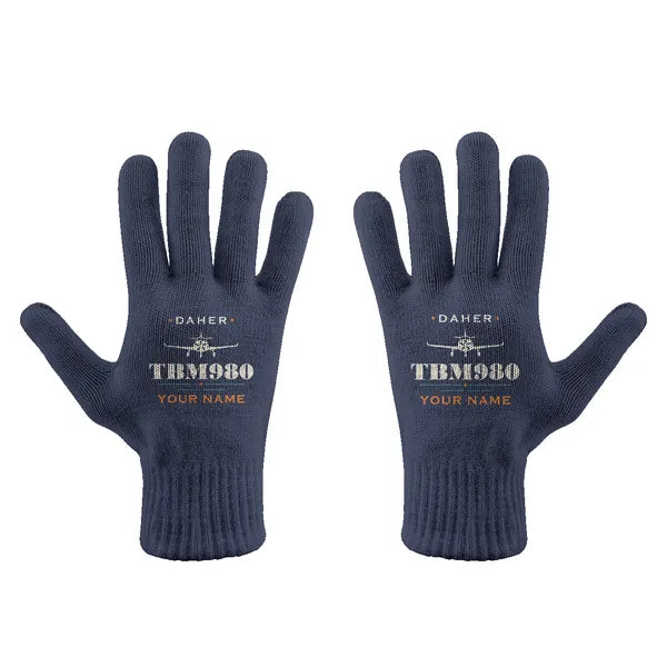Daher TBM 980 - Gloves - Full - Heritage + Name - Navy Blue