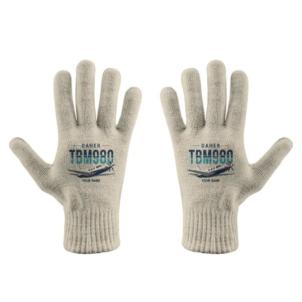 Daher TBM 980 - Gloves - Full - Original + Name - Beige