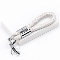 Thumbnail for Daher TBM 980 - Leather Key Chain - Braided Leather - Heritage - White