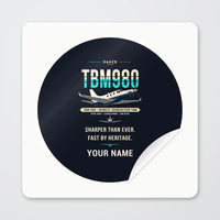 Thumbnail for Daher TBM 980 - Original + Name - Circle Sticker - Peel